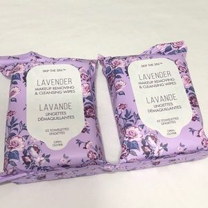 2 PK 50 Towelettes Lavender Make up Removing & cleansing wipes.